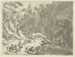 Bergslandskap med herdar och boskap Landskap med herdar och boskap (serietitel) av Johannes Gronsveld