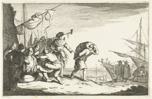 Hamn med samtalande köpmän Italienska hamnar (serietitel) Aliqui Portus (serietitel)