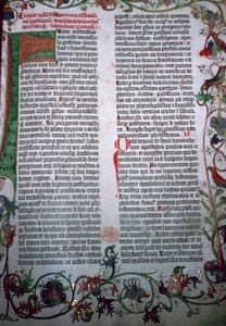 En sida ur Gutenbergbibeln, 1400-talet av Johannes Gutenberg