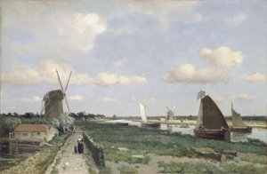 Utsikt över Trekvliet-kanalen nära Haag, 1870