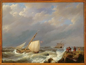 Fartyg på en Lee Shore i en stormvind, 1844