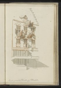 Fasad av en byggnad på Oudegracht i Utrecht av Johannes Huibert Prins