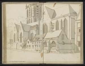 Höger fasad av Jacobikerk i Utrecht av Johannes Huibert Prins