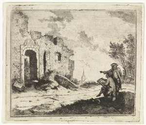 Ritare vid en ruin av Johannes Huibert Prins