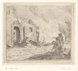 Ritare vid en ruin av Johannes Huibert Prins