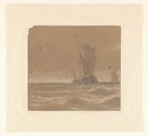Segelfiskefartyg av Johannes Huygens (signed by artist)