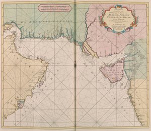 Karta över Arabien, Persien, Gijarat och Decca av Johannes II Van Keulen