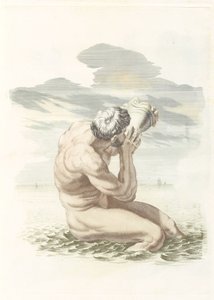 Triton blåser sitt skal av Johannes Jacobsz van den Aveele (attributed to)