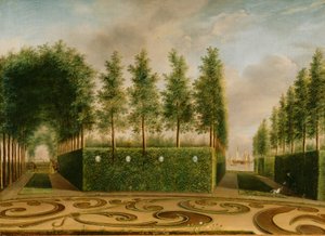 En formell trädgård, 1766 av Johannes Janson