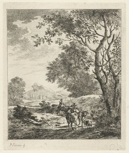 Landskap med herde och boskap av Johannes Janson