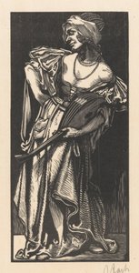Kvinna med luta av Johannes Josephus Aarts (signed by artist)