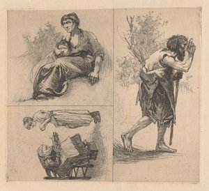Tre föreställningar med människofigurer av Johannes Josephus Aarts