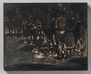En man med hästar av Johannes Josephus Aarts