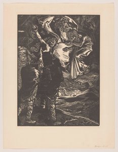 Macbeth och Banquo möter de tre häxorna av Johannes Josephus Aarts