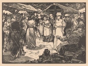Marknadsscen med män och kvinnor av Johannes Josephus Aarts