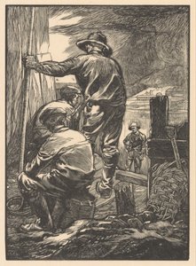 Fyra arbetare vid vattnet av Johannes Josephus Aarts