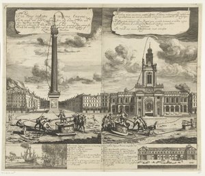 Använd av slangbrandspruten i London, ca. 1690-1700 Den nya Sukeing Worme Engine För snabb och enkel släckning av bränder och tömning av dammar och andra stående vatten (...) (titel på objektet) Machina nova exuctoria vermi: formis Flammis restinguendi av Johannes Kip
