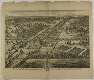 Melton Constable i County of Norfolk, skylt 51 från Britannia Illustrata av Johannes Kip