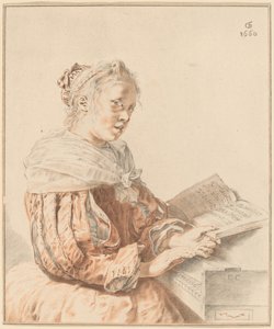 Ung flicka vid tangentbordet, 1767.