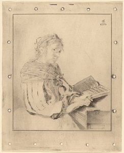 Ung flicka vid tangentbordet, 1767. av Johannes Kornlein