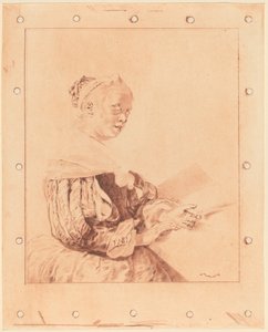Ung flicka vid tangentbordet, 1767. av Johannes Kornlein