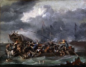Ett sjöslag mellan kristna och turkar av Johannes Lingelbach