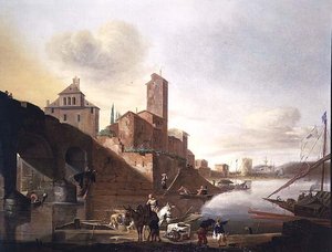 Utsikt över Ponte Molle i Rom