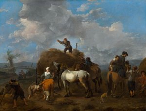 Holländska: Skörda höet av Johannes Lingelbach