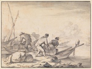 Italiensk hamn av Johannes Lingelbach
