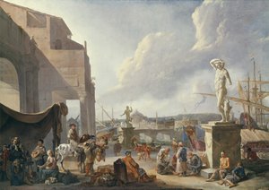 italienska hamnen av Johannes Lingelbach