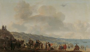Charles II av Englands avgång från Scheveningen den 2 juni 1660 av Johannes Lingelbach