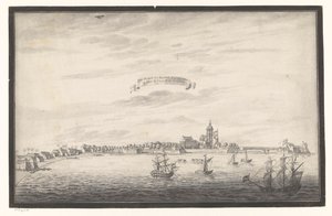 Utsikt över Colombo De Stadt och Kastel Von Colombo. On The Eijland Ceijlon (titel på objekt) av Johannes Rach (possibly)