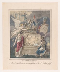 Allegoriskt begravningsmonument för Jan Carel Josephus van Speijk Monument tillägnat minnet av den odödlige hjälten J.C.J. van Speijk (titel på objekt) av Johannes Steyn