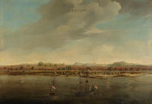 Utsikt över kantonen i Kina Utsikt över kantonen, Kina av Johannes Vinckboons (attributed to)
