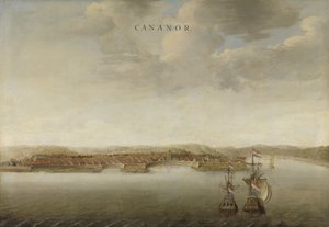 Vy över Cannanore på Malabarkusten i Indien, c.1662-3