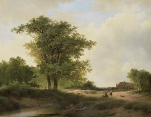 Landskap med bondgård
