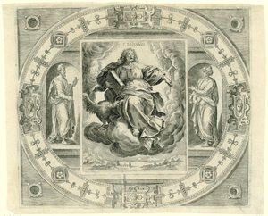 Evangelisten Johannes S. Iohañis (titel på objekt) De fyra evangelisterna (serietitel) av Johannes Wierix (rejected attribution)