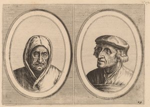 "Aecht Sonder-ziel" och "Heertje Al-te-mooy" av Johannes and Lucas van Doetechum after Pieter Bruegel the Elder