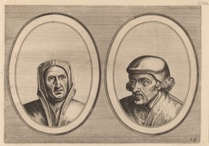 "Beveynsde Hil" och "Listighe Jorden" av Johannes and Lucas van Doetechum after Pieter Bruegel the Elder