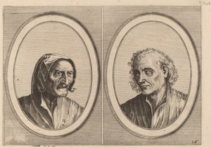 "Foockel Frons-muyl" och "Pietje Hard-loop" av Johannes and Lucas van Doetechum after Pieter Bruegel the Elder