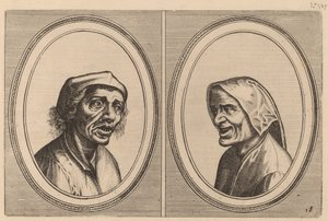 "Goe Geurtjen" och "Kribbighe Babbe" av Johannes and Lucas van Doetechum after Pieter Bruegel the Elder