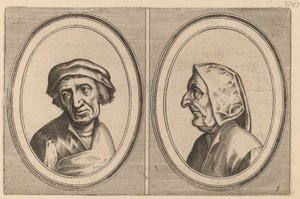 "Goelijeke Floor" och "Kinne Snavels" av Johannes and Lucas van Doetechum after Pieter Bruegel the Elder
