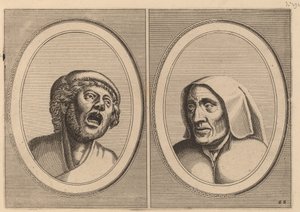 "Hansje Singh in Veldt" och "Blaeuwe Aecht" av Johannes and Lucas van Doetechum after Pieter Bruegel the Elder