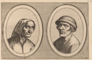 "Maey Veeghde-pot" och "Pannetje Vet" av Johannes and Lucas van Doetechum after Pieter Bruegel the Elder