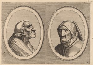 "Pater Muylaert" och "Mater Bille-bloots" av Johannes and Lucas van Doetechum after Pieter Bruegel the Elder