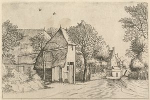 Village Road med Draw Well av Johannes and Lucas van Doetechum after the Master of the Small Landscapes