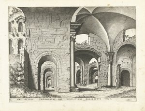 Utsikt över Diocletianus bad Romerska ruiner, 1561 (serietitel)
