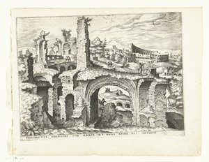 Utsikt över Colosseum Romerska ruiner, 1561 (serietitel)