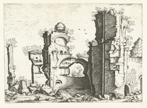 Utsikt över ruiner, möjligen Caracalla-baden Romerska ruiner, 1561 (serietitel)
