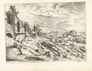 Andra utsikten över Palatine Hill i Rom Romerska ruiner, 1561 (serietitel)